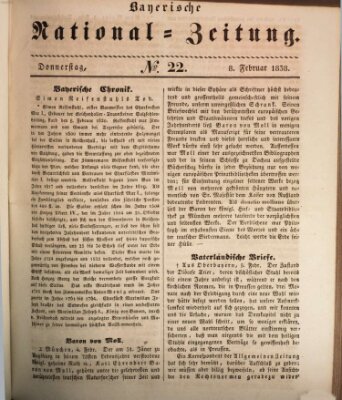 Bayerische National-Zeitung Donnerstag 8. Februar 1838