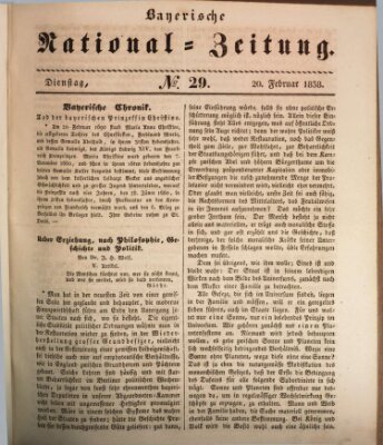 Bayerische National-Zeitung Dienstag 20. Februar 1838