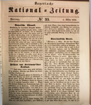 Bayerische National-Zeitung Freitag 2. März 1838