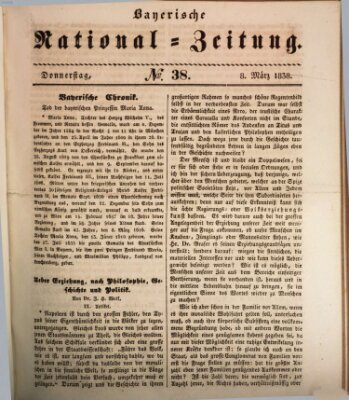 Bayerische National-Zeitung Donnerstag 8. März 1838