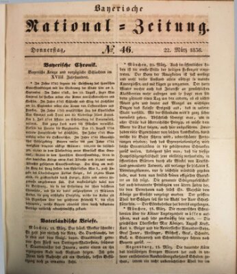 Bayerische National-Zeitung Donnerstag 22. März 1838