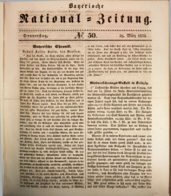 Bayerische National-Zeitung Donnerstag 29. März 1838