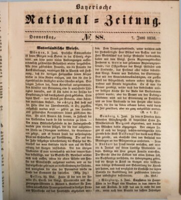 Bayerische National-Zeitung Donnerstag 7. Juni 1838