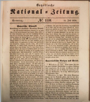 Bayerische National-Zeitung Sonntag 15. Juli 1838