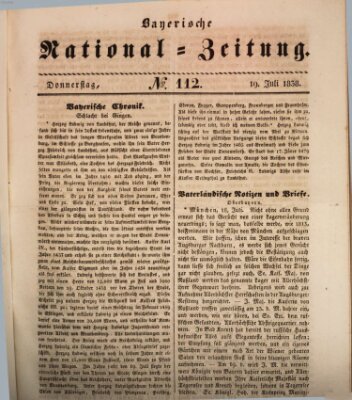 Bayerische National-Zeitung Donnerstag 19. Juli 1838