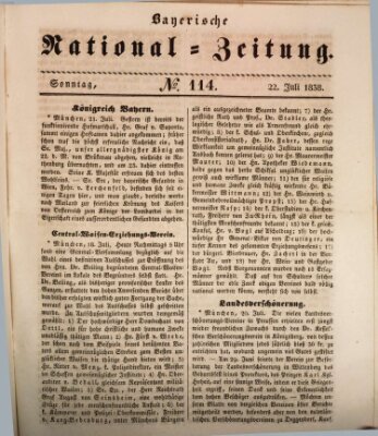 Bayerische National-Zeitung Sonntag 22. Juli 1838