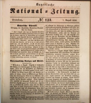 Bayerische National-Zeitung Dienstag 7. August 1838