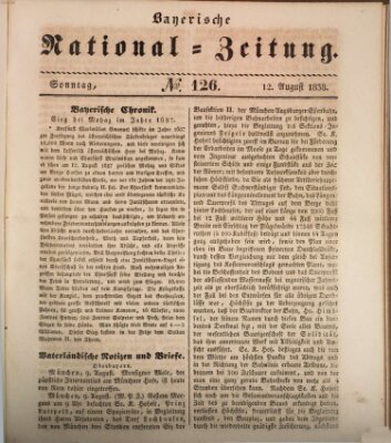 Bayerische National-Zeitung Sonntag 12. August 1838