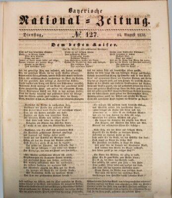 Bayerische National-Zeitung Dienstag 14. August 1838