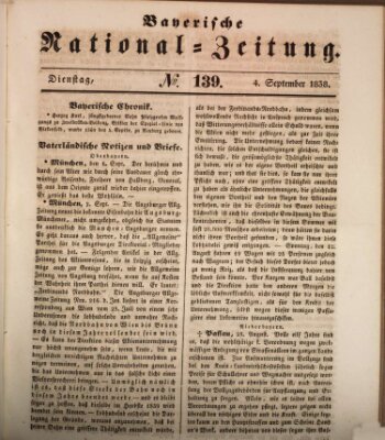 Bayerische National-Zeitung Dienstag 4. September 1838