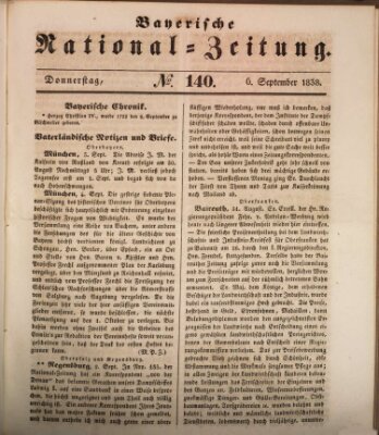 Bayerische National-Zeitung Donnerstag 6. September 1838