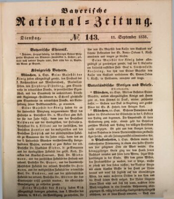 Bayerische National-Zeitung Dienstag 11. September 1838