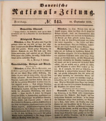 Bayerische National-Zeitung Freitag 14. September 1838