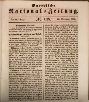 Bayerische National-Zeitung Donnerstag 20. September 1838