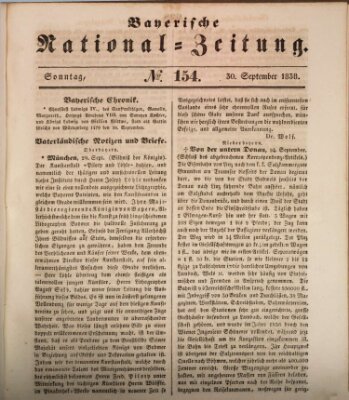 Bayerische National-Zeitung Sonntag 30. September 1838