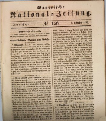 Bayerische National-Zeitung Donnerstag 4. Oktober 1838