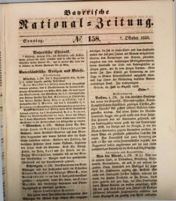 Bayerische National-Zeitung Sonntag 7. Oktober 1838