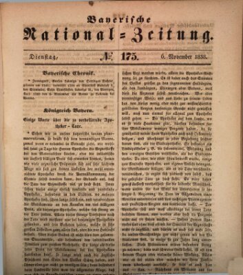 Bayerische National-Zeitung Dienstag 6. November 1838