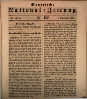 Bayerische National-Zeitung Freitag 9. November 1838