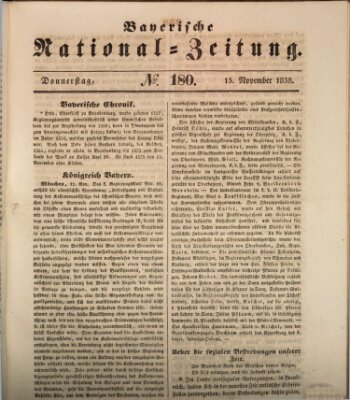 Bayerische National-Zeitung Donnerstag 15. November 1838