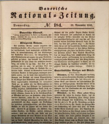 Bayerische National-Zeitung Donnerstag 22. November 1838