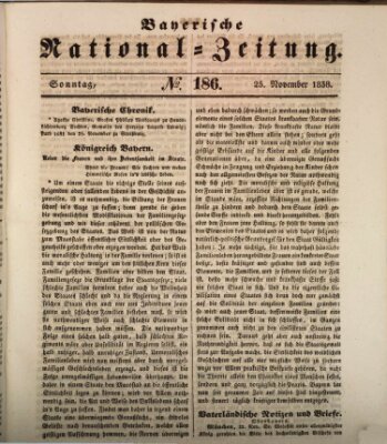 Bayerische National-Zeitung Sonntag 25. November 1838