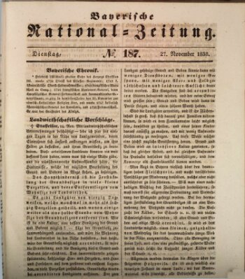 Bayerische National-Zeitung Dienstag 27. November 1838