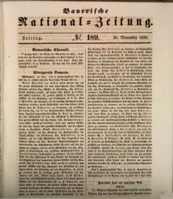 Bayerische National-Zeitung Freitag 30. November 1838