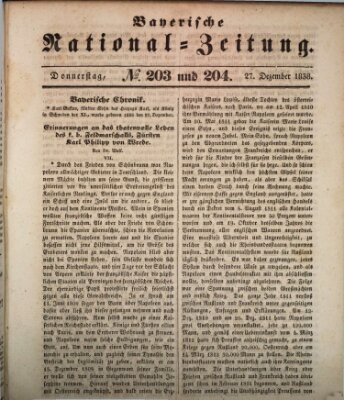 Bayerische National-Zeitung Donnerstag 27. Dezember 1838