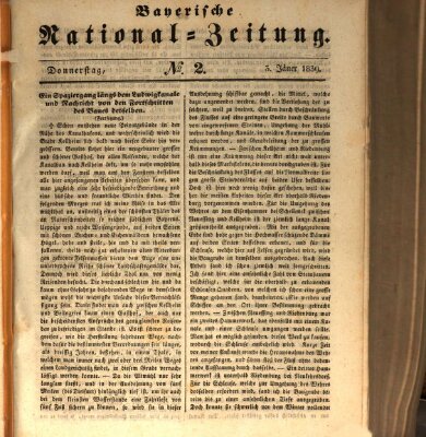 Bayerische National-Zeitung Donnerstag 3. Januar 1839