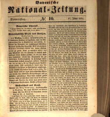 Bayerische National-Zeitung Donnerstag 17. Januar 1839