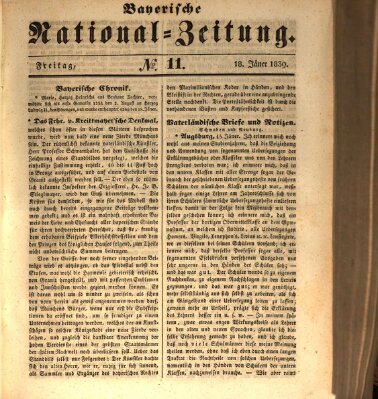 Bayerische National-Zeitung Freitag 18. Januar 1839