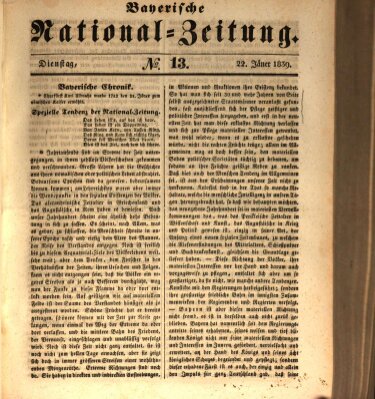 Bayerische National-Zeitung Dienstag 22. Januar 1839