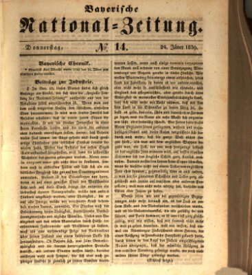 Bayerische National-Zeitung Donnerstag 24. Januar 1839