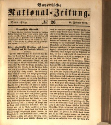 Bayerische National-Zeitung Donnerstag 14. Februar 1839