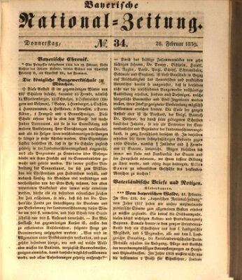 Bayerische National-Zeitung Donnerstag 28. Februar 1839