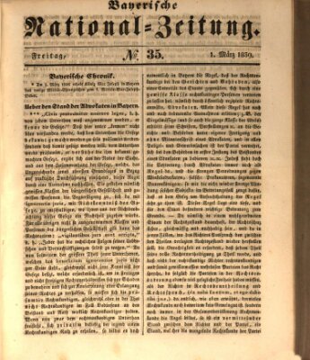 Bayerische National-Zeitung Freitag 1. März 1839