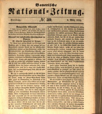 Bayerische National-Zeitung Freitag 8. März 1839