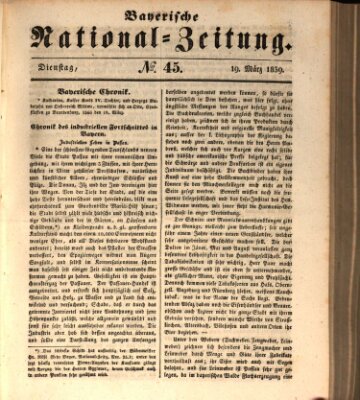 Bayerische National-Zeitung Dienstag 19. März 1839