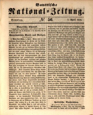 Bayerische National-Zeitung Sonntag 7. April 1839