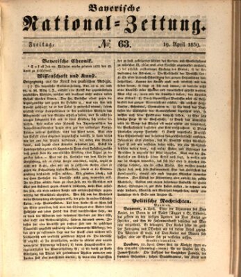 Bayerische National-Zeitung Freitag 19. April 1839