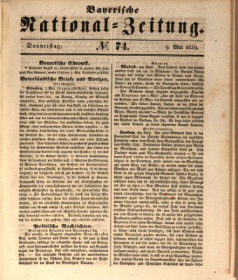 Bayerische National-Zeitung Donnerstag 9. Mai 1839