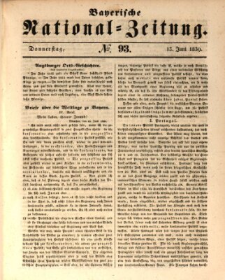 Bayerische National-Zeitung Donnerstag 13. Juni 1839