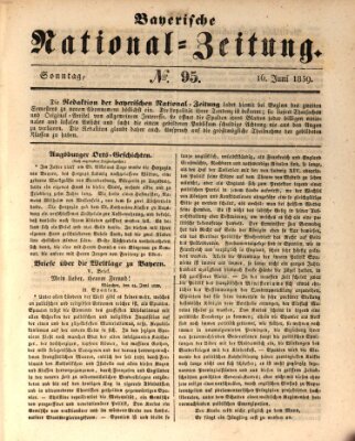 Bayerische National-Zeitung Sonntag 16. Juni 1839