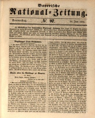 Bayerische National-Zeitung Donnerstag 20. Juni 1839