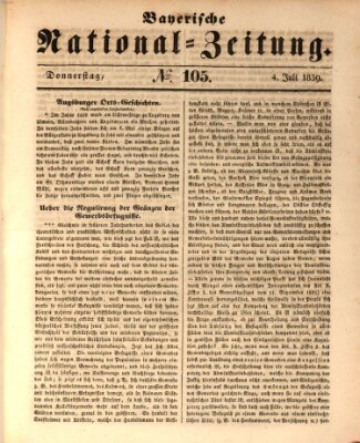 Bayerische National-Zeitung Donnerstag 4. Juli 1839