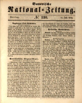 Bayerische National-Zeitung Freitag 12. Juli 1839