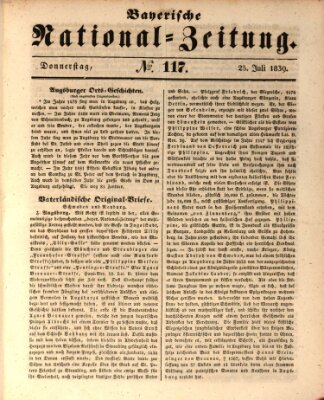 Bayerische National-Zeitung Donnerstag 25. Juli 1839