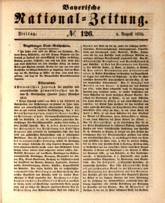 Bayerische National-Zeitung Freitag 9. August 1839