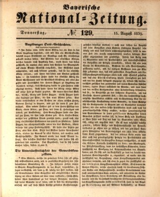 Bayerische National-Zeitung Donnerstag 15. August 1839